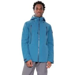 Obermeyer Men's Highlands Shell Jacket -Ski Equipment fw23 obermeyer menshighlandsshelljacket blueagave 1