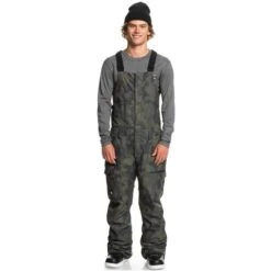 Quiksilver Men's Utility Bib -Ski Equipment fw23 quiksilver mensutilitybib trueblackfadeoutcamo 1
