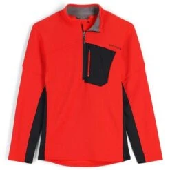 Spyder Men's Bandit Half Zip Fleece Jacket 10 Spyder Men's Bandit Half Zip Fleece Jacket -Ski Equipment fw23 spyder mensbandithalfzipfleecejacket volcano 1