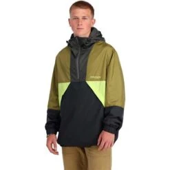 Spyder Men's Belford Windbreaker Anorak Jacket 9 Spyder Men's Belford Windbreaker Anorak Jacket -Ski Equipment fw23 spyder mensbelfordwindbreakeranorakjacket olivedrabbalck 1