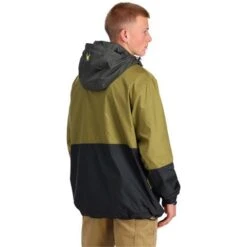 Spyder Men's Belford Windbreaker Anorak Jacket 10 Spyder Men's Belford Windbreaker Anorak Jacket -Ski Equipment fw23 spyder mensbelfordwindbreakeranorakjacket olivedrabbalck 2