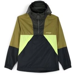 Spyder Men's Belford Windbreaker Anorak Jacket 11 Spyder Men's Belford Windbreaker Anorak Jacket -Ski Equipment fw23 spyder mensbelfordwindbreakeranorakjacket olivedrabbalck 3