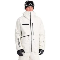 Spyder Men's Sanction Jacket -Ski Equipment fw23 spyder menssanctionjacket vanillaice 1