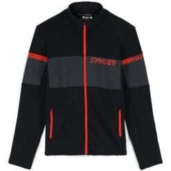 Spyder Men's Speed Full Zip Fleece Jacket -Ski Equipment fw23 spyder mensspeedfullzipfleecejacket blackvolcano 1