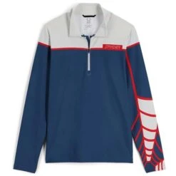 Spyder Men's Spirit Of '78 Zip T-Neck 26 Spyder Men's Spirit Of '78 Zip T-Neck -Ski Equipment fw23 spyder mensspiritof78ziptneck glacier abyss 1