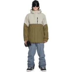 Volcom Men's L Ins Gore-Tex Jacket 26 Volcom Men's L Ins Gore-Tex Jacket -Ski Equipment fw23 volcom menslinsulatedgoretexjacket darkkhaki 3